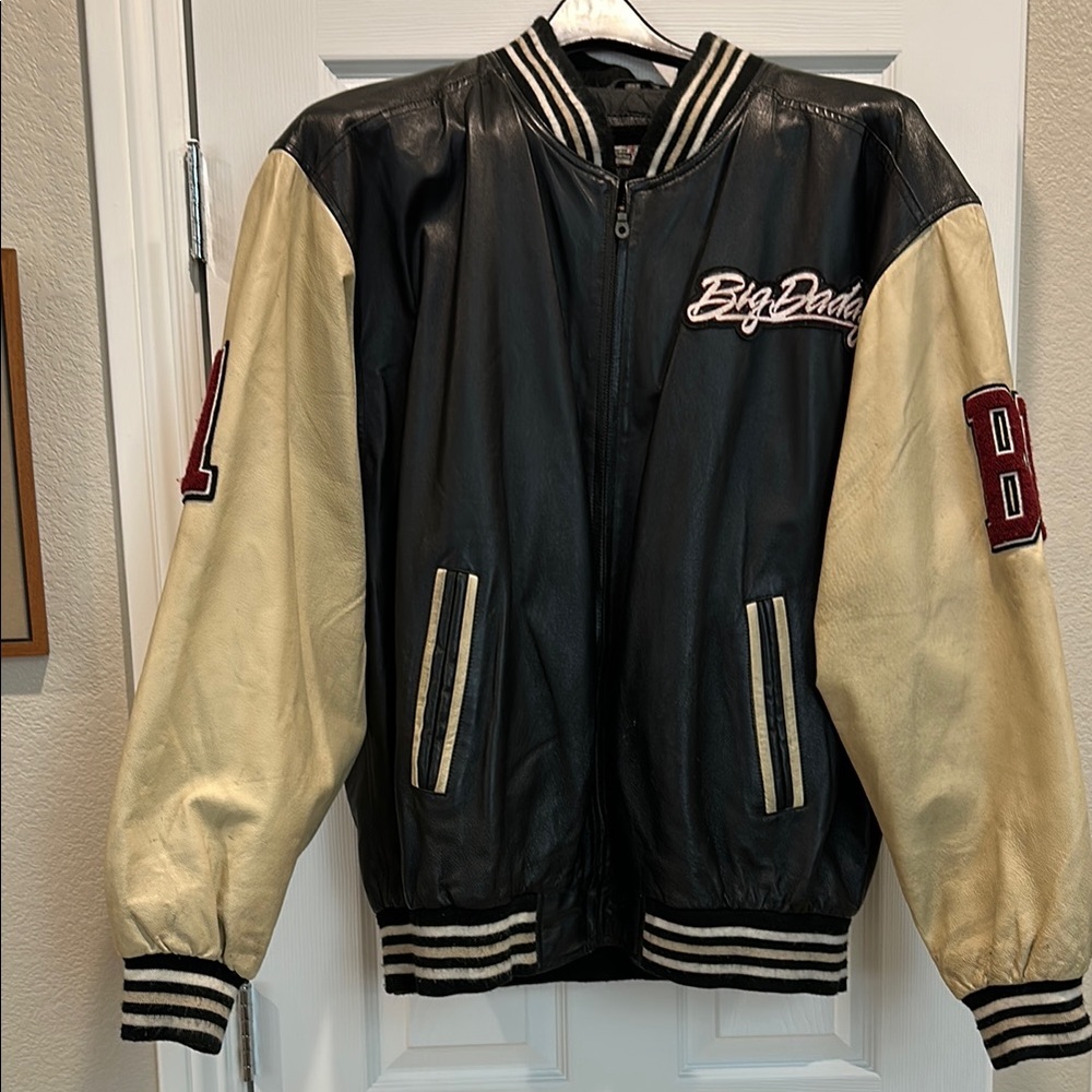 Big Daddy Black and Cream Leather Jacket 2XLT